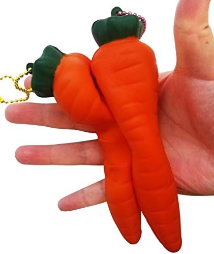 Lovely Queen 13CM 2pcs Scented Slow Rising Carrot Squishy Squishies Toy Cellphone Straps