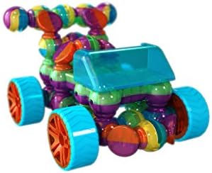 Lite Poppers STEM Learning 4 in 1 Car Construction Toy Kit- LED Light, Build and Play Model Cars- Creates 4 Cars