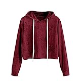 Sunhusing Womens Long-Sleeve Velvet Hooded Sweater