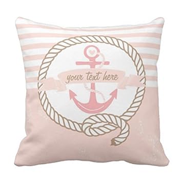 Amazon Com Pink Anchor And Banner Nautical Custom Pillow Cover 18