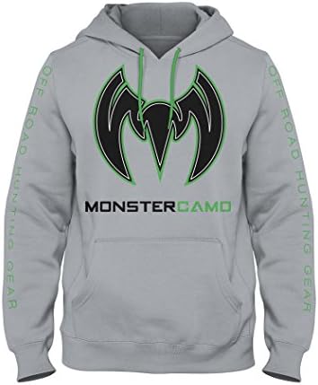 Monster Camo Maverick Hoodie #2 Gray w/Black and Green Logo (Medium)