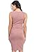 LaClef Womens Front Pleat Knee Length Midi Maternity Dress (X-Large, Mauve)