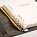 CAGIE Binder Refillable Leather Notebook 6 Ring Binder Notebook Planner for Work A5 Undated Calendar Diary Ruled Notebook Journal for Men Women (Gray)