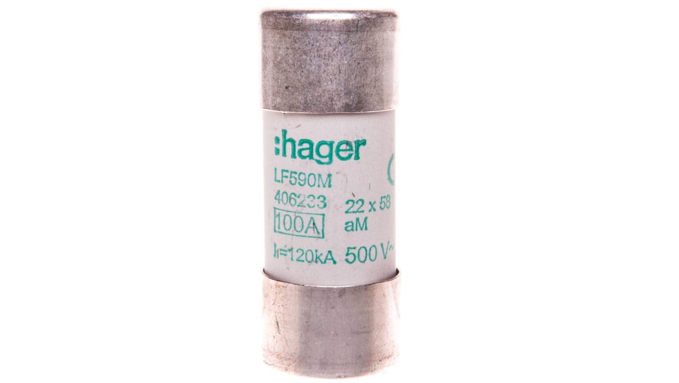 Hager Polo 3250614062339 Cylinder Fuse 22 x 58 aM 100A LF590M