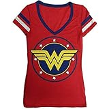 DC Comics Wonder Junior's Logo V-Neck Junior's T-Shirt (Large)