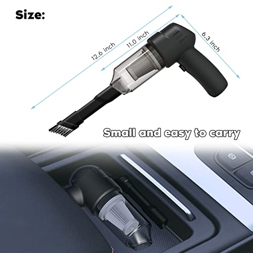 Zouppic Mini Car Vacuum Cordless Cleaner - Portable, Rechargeable, Wireless Handheld Vacuum for Keyboard, Auto Car, Table, Computer, Desktop, Pet Hair Cleaning, Black