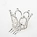 Tinksky Flower Girl Rhinestone Crown Teardrop Tiara Headband with Silver Hair Comb Clip