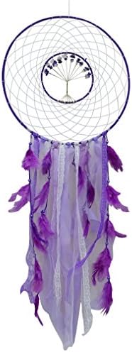 SuSvapnaah Net Ribbons &amp; Faux Feather Dreamcatcher Large Wedding Decor Boho Dream Catcher Wall Hanging Window Decor