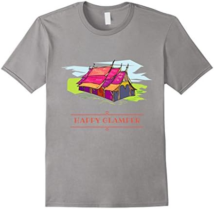 Men's Happy glamping tent outdoors summer t-shirt XL Slate