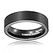 King Will BASIC Mens 6mm Tungsten Ring Black Pipe Cut Flat Top Brushed Finish Wedding Band Comfort Fit