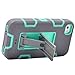 iPhone 4s case, iPhone 4 case, MagicSky Robot Series Hybrid Armor Defender Case Cover with Kickstand for Apple iPhone 4/4S - Cyan/Grey