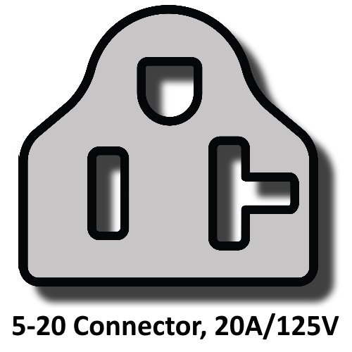 NEMA 520 Extension Power Cord 6 Foot, 20 Amps/125V, 12 AWG Iron