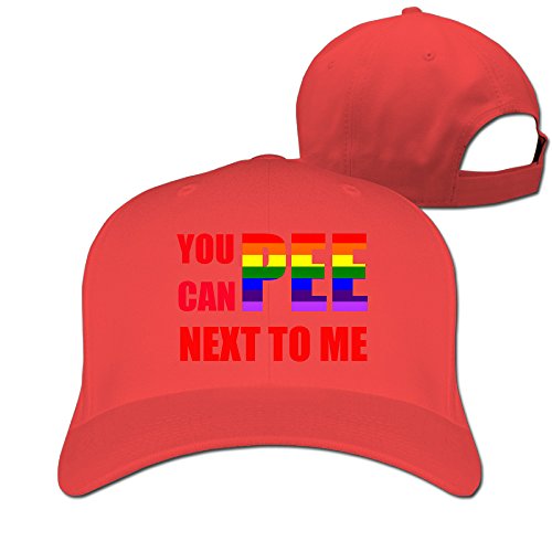 Unisex You Can Pee Next To Me Adjustable Snapback Baseball Cap Red One Size