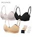 HOFISH Maternity Nursing Bras for Breastfeeding, 3 Pack Pregnancy Deep V Neck Wireless Bra with Extenders & Clips