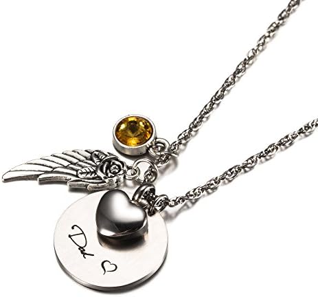Cremation Jewelry for Mom/Dad Urn Ashes NecklaceMemorial for Loss of Loved One by CheKu (Dad November)