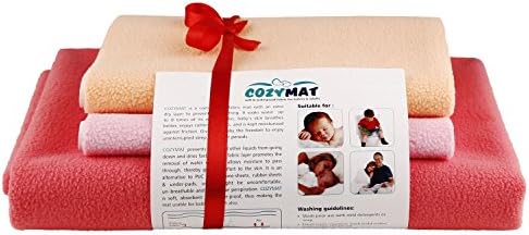 Cozymat Soft, Waterproof, Reusable Mat/Underpad/Absorbent Sheets/Mattress Protector (Combo 4 (SR + Peach + Pink))