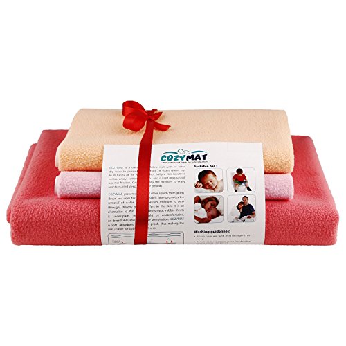 Cozymat Soft, Waterproof, Reusable Mat/Underpad/Absorbent Sheets/Mattress Protector (Combo 4 (SR + Peach + Pink))