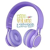 Kids Headphones, HD30 Volume Limiting Children Headset with Microphone for Girls Boys and Tablets Computer Laptops IOS Android Smartphone (Purple)