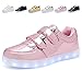 EQUICK Kids Light Up Casual Shoes Flashing Double Velcro LED Sneakers With 11 Colors Modes For Boys and Girls In Halloweens,D5001,L06,33