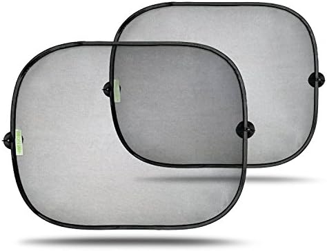 Roadacc (TM) 2pack Windows Sun Shade; Car Sunshade Protector. Protect Your Kids Pets and You from Sun Glare and Heat. Blocks over 97% of Harmful UV Rays-Easy to Stick &amp; Remove With Four Suction Cups