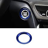 Thor-Ind Aluminum Car Engine Start Stop Button Cover Trim for 10th Honda Accord Sedan Sport EX EX-L LX 2018 2019 Ignition Start Button Surrounding Decoration Ring (Start Button-Blue)
