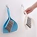 Mini Dustpan and Brush Set - Etable Stylish Sweeping Equipment with Ergonomic Handle for Easy Sofa, Desk, Car Trunk & Seats, Pet House Cleaning - Durable Non-Scratch Angled Bristles for Corners(Blue)