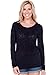 Kavio! Women Burnout Crew Neck Long Sleeve
