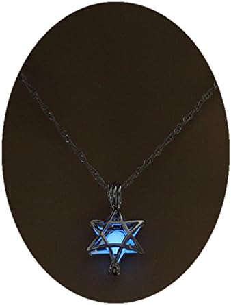 Aqua Star Necklace Pendant -GLOW IN DARK - Glowing Star Necklace Woman Jewelry