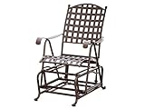 International Caravan Santa Fe Iron Porch Glider in Rustic Brown