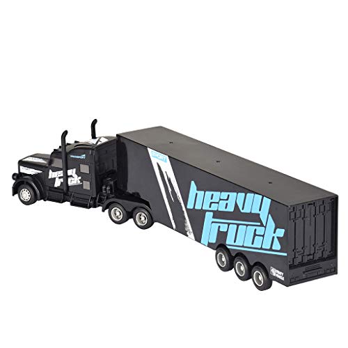 Bokeley-Kids RC Car for Boy, 2.4G 1/16 Simulation Container Tractor Cargo Truck RC Car Transport Vehicle RTR, Controller Electric RC Trucks Vehicle Rechargeable Batteries, Great Gift (Black) - Thumbnail 5