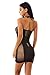 ADOREJOY Womens Lingerie Seamless Mesh Chemise Babydoll Bodysuit
