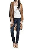 82 Days Women'S Hacci Open Front Long Sleeves Kimono Style Long Cardigan - Solid