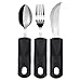Adaptive Utensils by Vive - Arthritis Aid Silverware Set for Parkinsons, Hand Tremors - Easy Grip for Shaking, Elderly & Trembling Hands - Heavy Stainless Steel Spoon, Fork & Knife Included