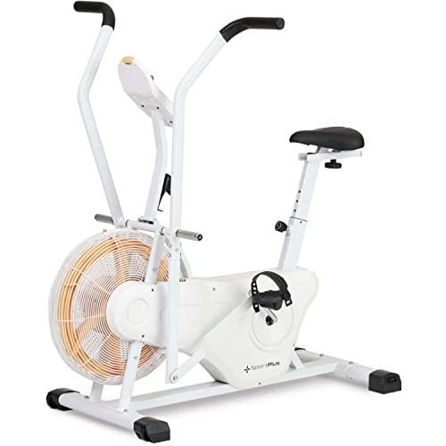 SportPlus | Newest edition | Vélo d'intérieur avec résistance à l'air & compatibilité App, Air Bike pour HIIT, écran d'entraînement intelligent, charge maximale 135 kg