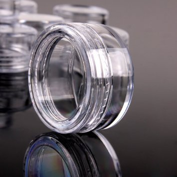 Beauticom 3g/3ml (0.1 Fl Oz) Round Clear Plastic Jars with Round Top Lids for Creams, Lotions, Powders, Glitters, and more... (Color: Clear Lid, Quantity: 50 Pieces)