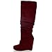 Spirit Moda Emma-1 Women's Slouchy Platform Wedge Heel Knee High Boots