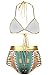 Zando Women Tribal Print Bikini African Metallic Swimsuit Two Piece Beachwear Cutout Halter Neck Bathing Suit Swimwear