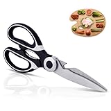 Heavy Duty Kitchen Shears, Ultra Sharp Stainless Steel Multi-Purpose Kitchen Scissors with Cover for Chicken, Fish, Poultry, Herbs, Vegetables and BBQ