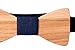 Wood Bow Tie For Men With Blue Strap Gift Box Handmade Wedding Bowtie With Gift Box Natural Oak Wood
