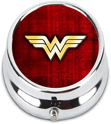 Wonder Woman Custom Fashion HOT Round Pill Box stainless steel Useful Medicine Organizer Box Gift