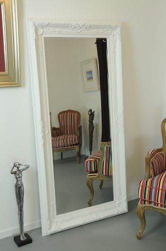 Ganzkorper Spiegel Antik Verzierungen Zum An Die Wand Lehnen 179 X 88 Cm Weiss Amazon De Kuche Haushalt