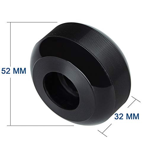NONMON Skateboard Wheels 52mm 95A with ABEC-9 Bearings, Pack of 4, Solid Black
