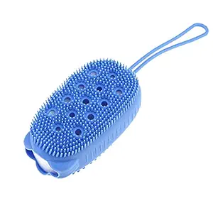House of Quirk Silicone Bath Body Brush Exfoliating Massage Silicone Loofah Body Scrubber, Silicone Shower Sponge, Double Sided Rubber Scrub Body Brush for Baby Kids Men Women - Multicolor