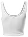 Basic Solid Sleeveless Crop Tank Tops White Size L