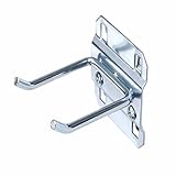 Triton Products 52213 LocHook 2-Inch Double Rod 30-Degree Bend 3/16-Inch Diameter Zinc Plated Steel Pegboard Hook for LocBoard, 5-Pack