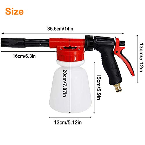 SUNYPLAY Car Wash Foam Gun,Adjustable Hose Wash Sprayer & Soap Ratio Dial, Foam Cannon for Car