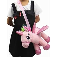 Carried Away Bags Little Girl Cute Unicorn Mini Crossbody Bag Animal Shape Bag 12 Inch Pink