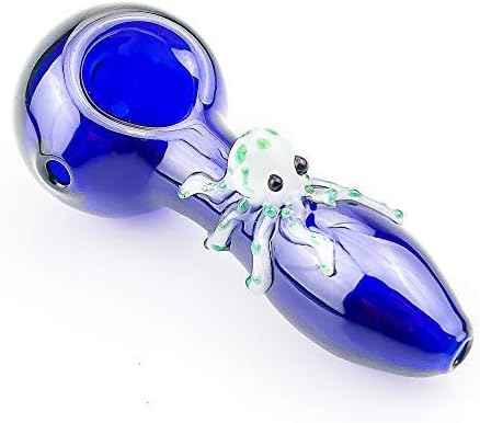 HEZ5 Classic Handmade, 3.9-inch Blue Spider Design, Portable Art Tube