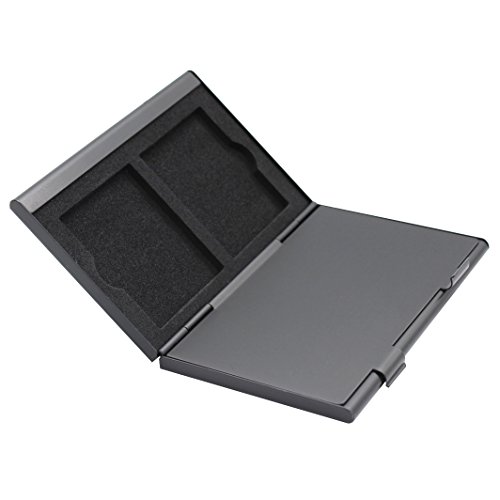 Foto&Tech BLACK Aluminum Memory Card Carrying Case 4 Slots for Compact Flash Card Lexar SanDIsk Kingston Sony