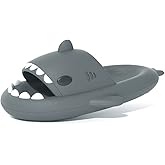 welltree Shark Slides for Women and Men Novelty Pillow Slippers Open Toe Shark Sandals Cushioned Cloud Slides